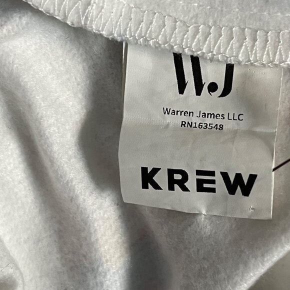 Size Large KREW Warren James Teddy Heads Allover Pattern White Sweatpants Jogger - Picture 8 of 11